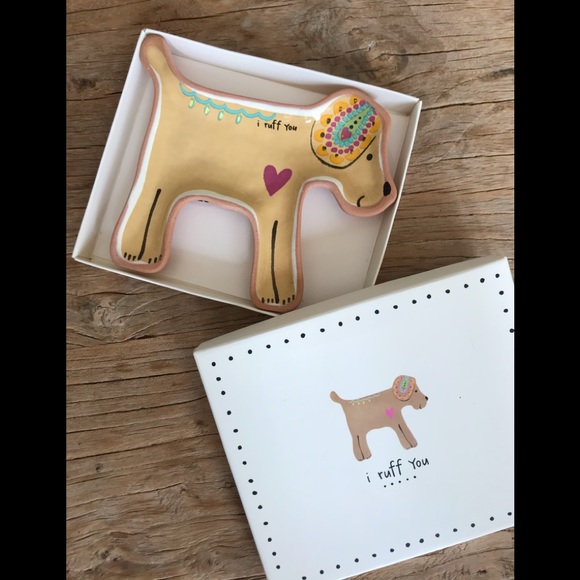 Accessories - Ceramic dog, puppy, jewelry,  trinket dish”